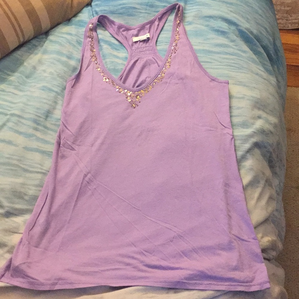 Embellished Aerie Tank Purple Size Medium